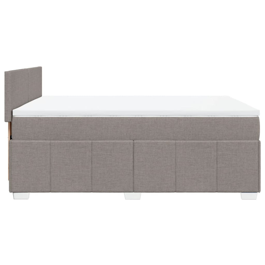 Boxspring met matras stof taupe 140x190 cm