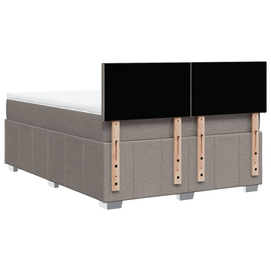 Boxspring met matras stof taupe 140x190 cm