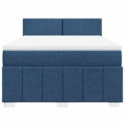 Boxspring met matras stof blauw 140x190 cm