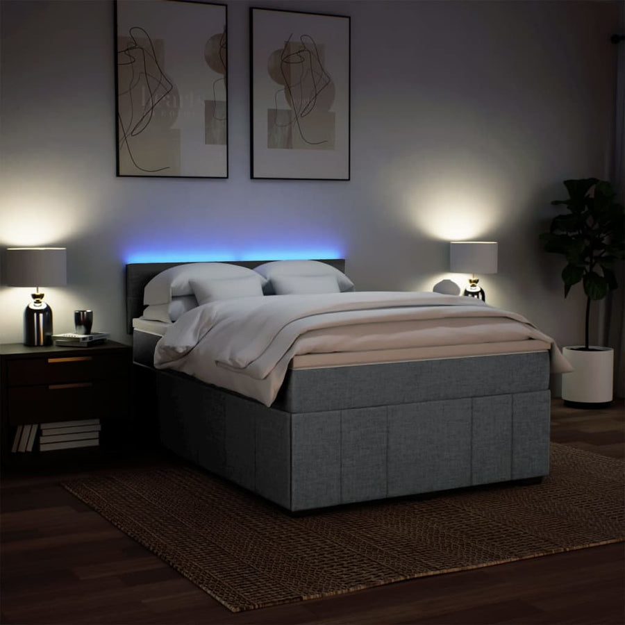 Boxspring Met Matras Stof 140 x 190 cm