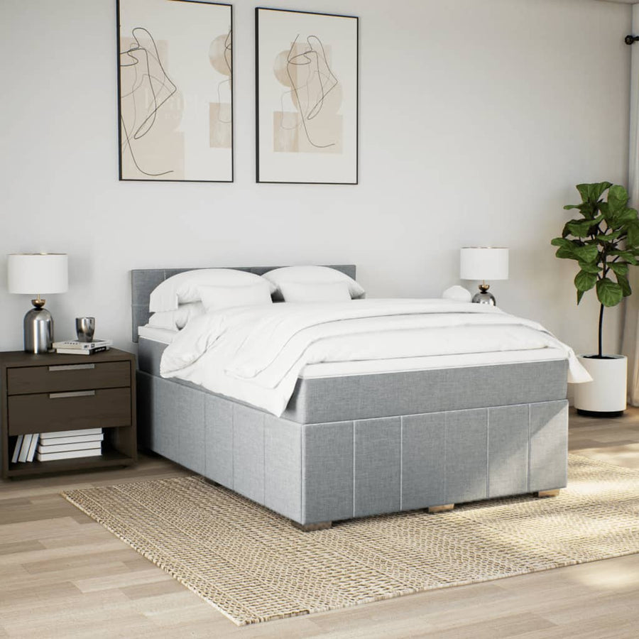 Boxspring Met Matras Stof 140 x 190 cm