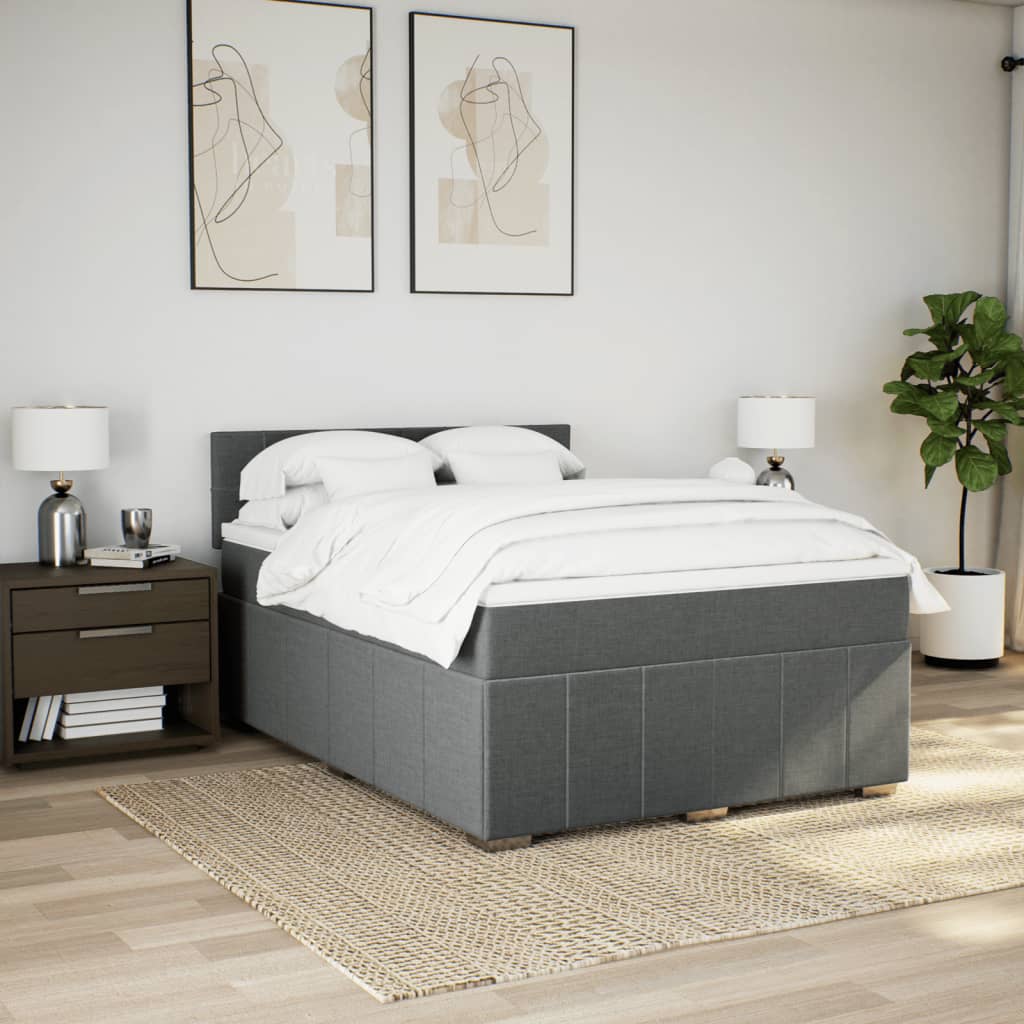 Boxspring Met Matras Stof 140 x 190 cm