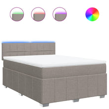 Boxspring met matras stof taupe 140x190 cm