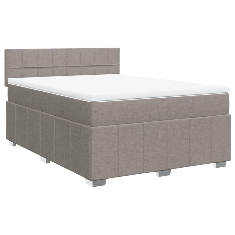 Boxspring met matras stof taupe 140x190 cm