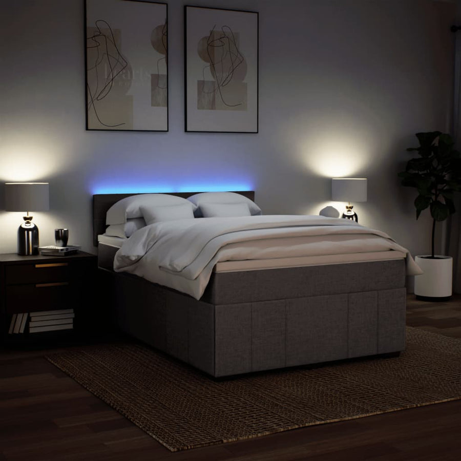 Boxspring met matras stof taupe 140x190 cm