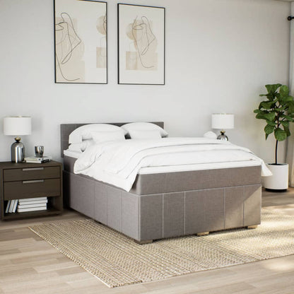 Boxspring met matras stof taupe 140x190 cm