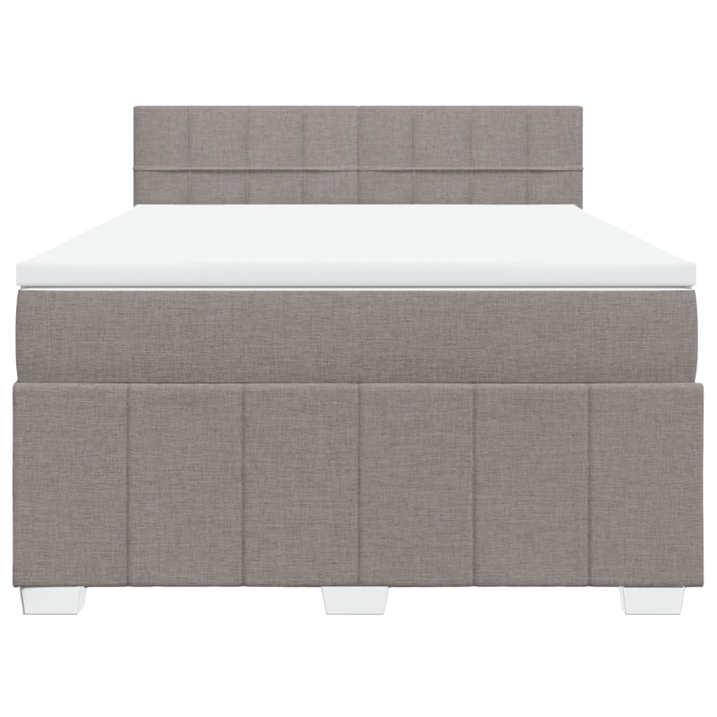 Boxspring met matras stof taupe 140x190 cm