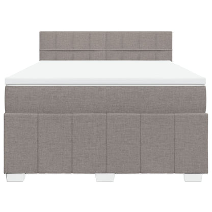 Boxspring met matras stof taupe 140x190 cm