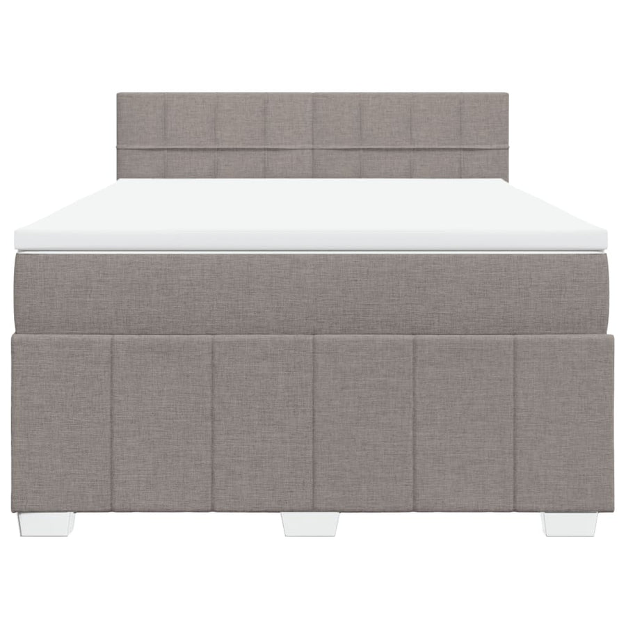 Boxspring met matras stof taupe 140x190 cm
