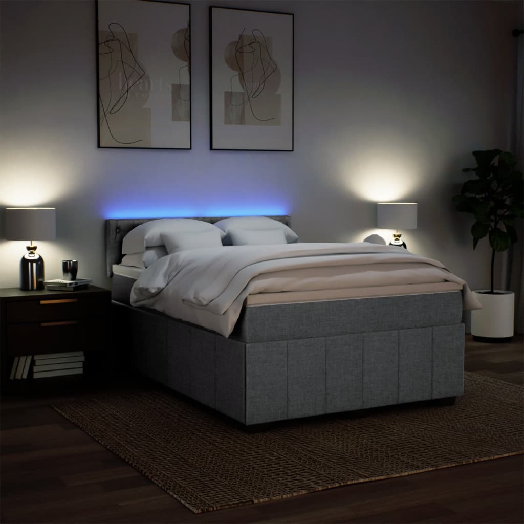 Boxspring Met Matras Stof 140 x 190 cm
