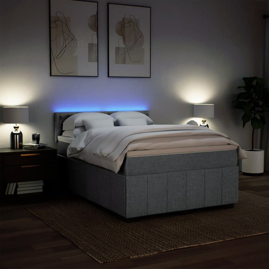 Boxspring Met Matras Stof 140 x 190 cm