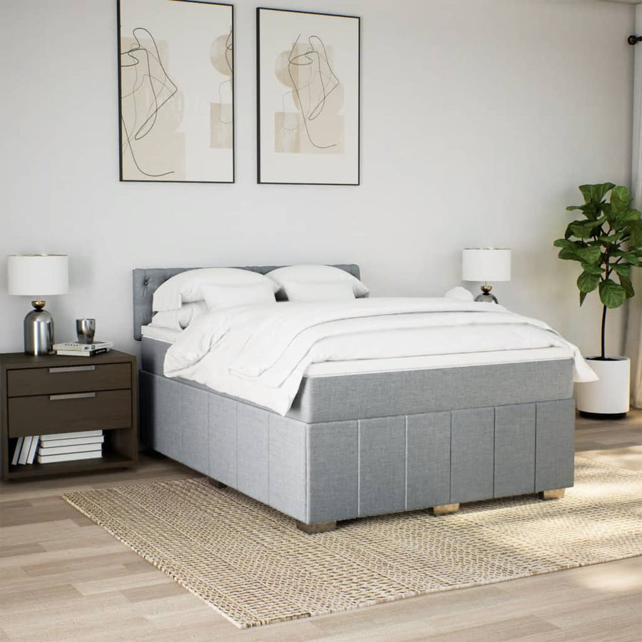 Boxspring Met Matras Stof 140 x 190 cm