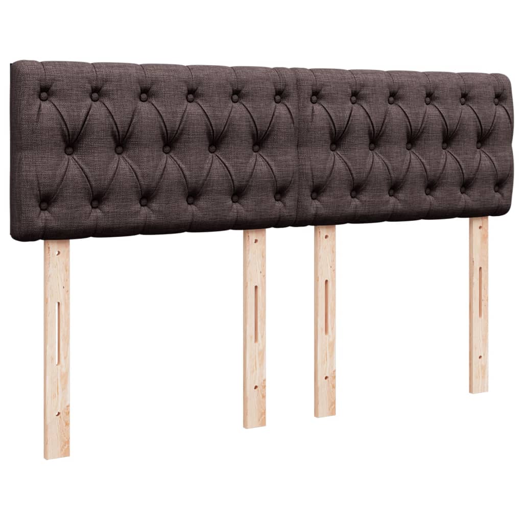Boxspring met matras stof donkerbruin 140x190 cm