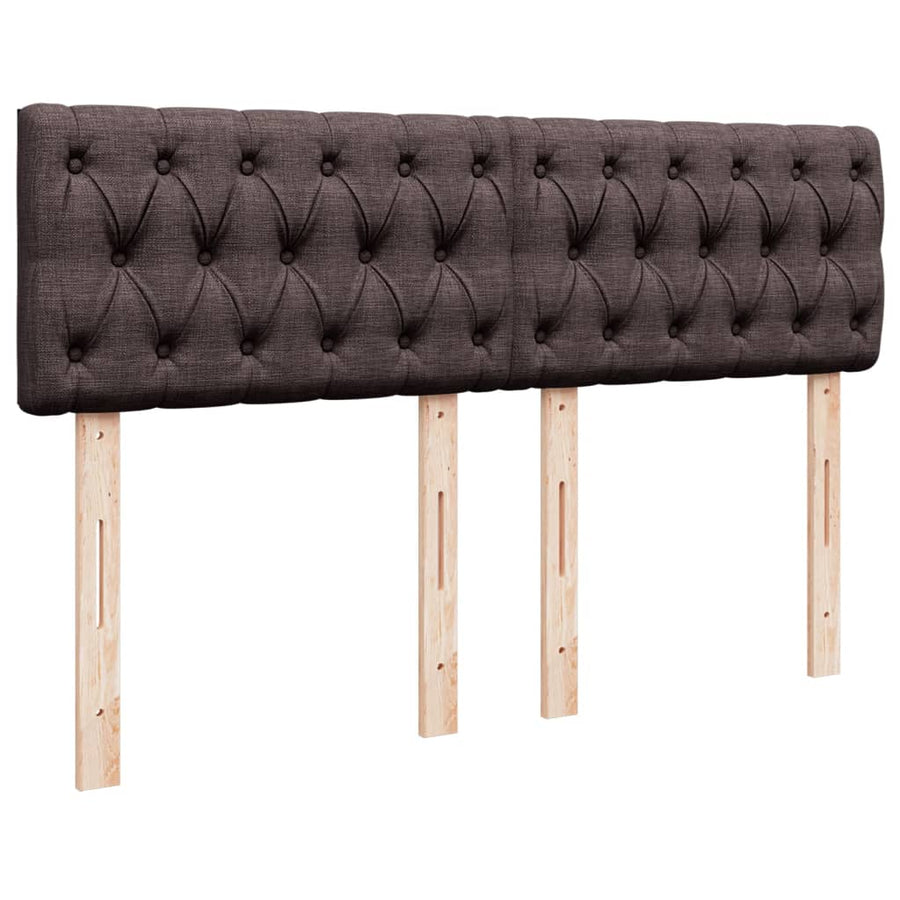 Boxspring met matras stof donkerbruin 140x190 cm