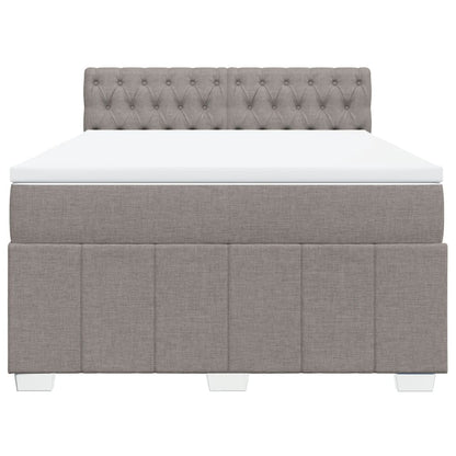 Boxspring met matras stof taupe 140x190 cm