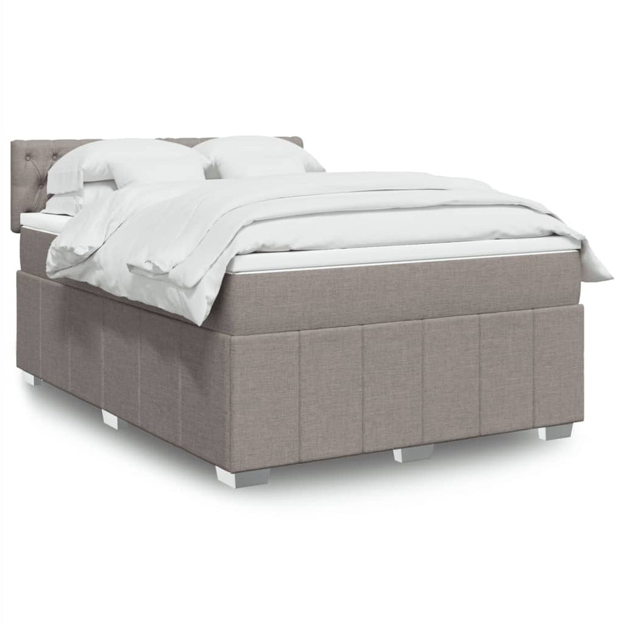 Boxspring met matras stof taupe 140x190 cm