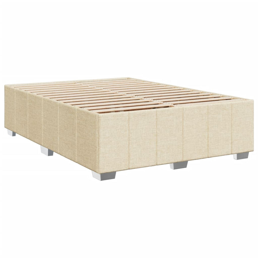 Boxspring met matras stof crèmekleurig 140x190 cm