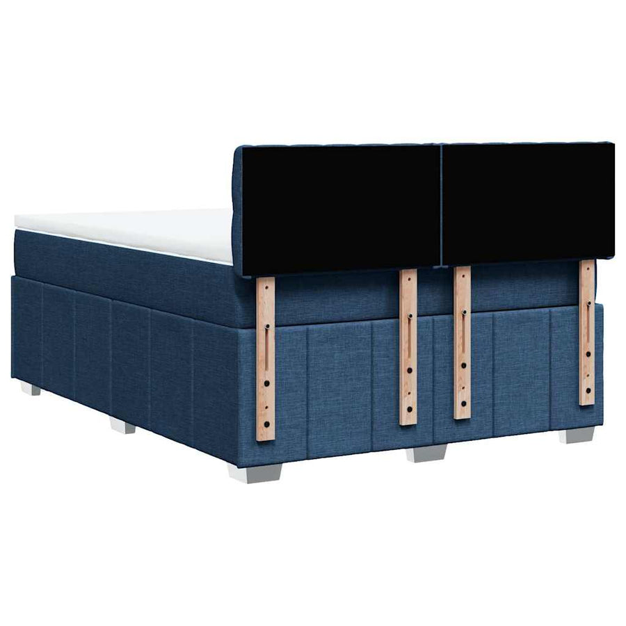 Boxspring met matras stof blauw 140x190 cm