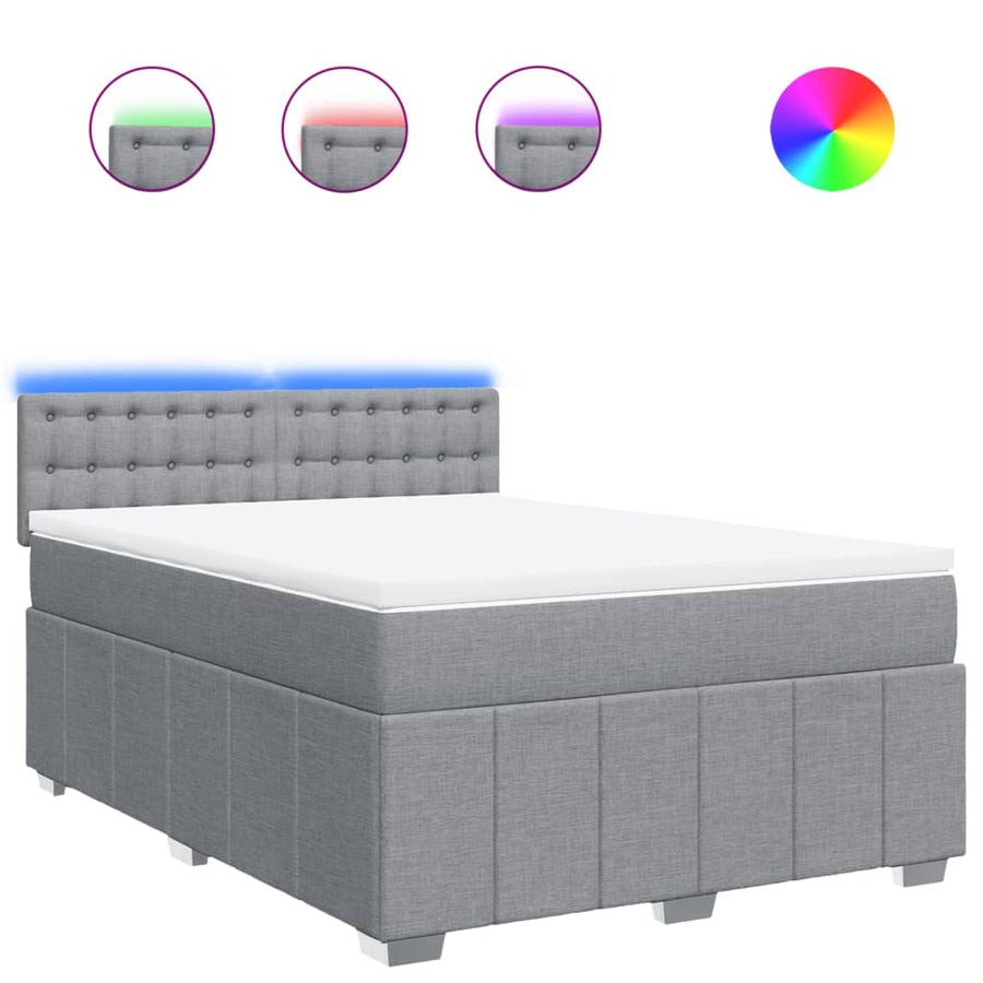 Boxspring Met Matras Stof 140 x 190 cm