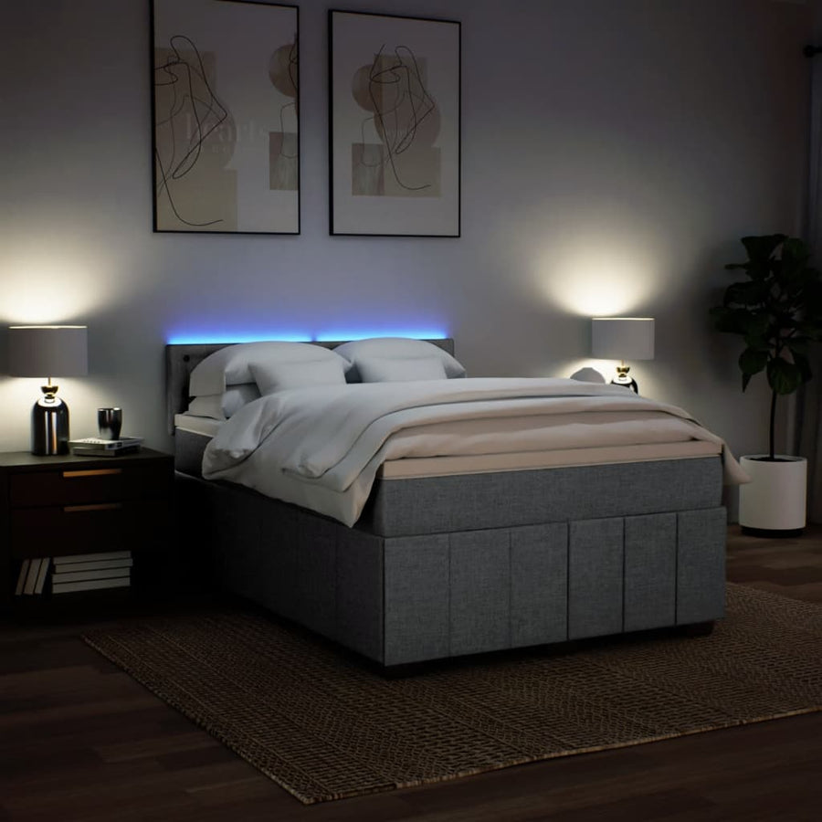 Boxspring Met Matras Stof 140 x 190 cm