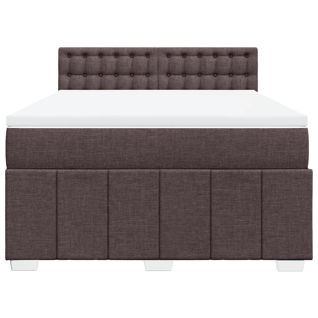Boxspring met matras stof donkerbruin 140x190 cm