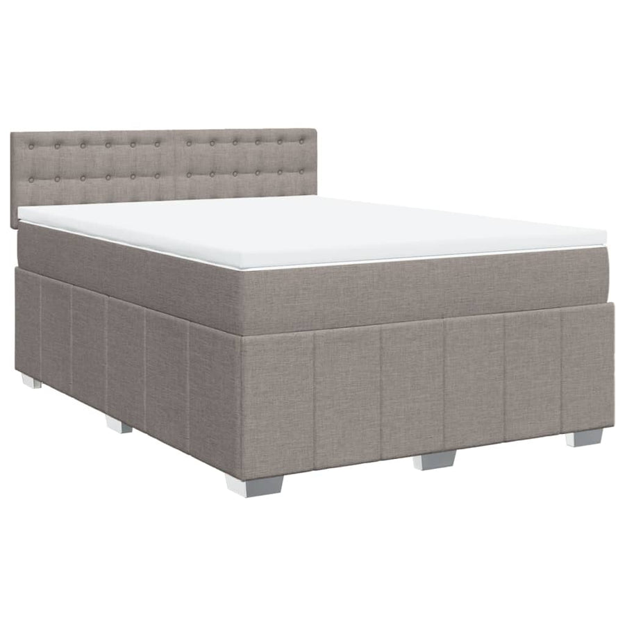 Boxspring met matras stof taupe 140x190 cm