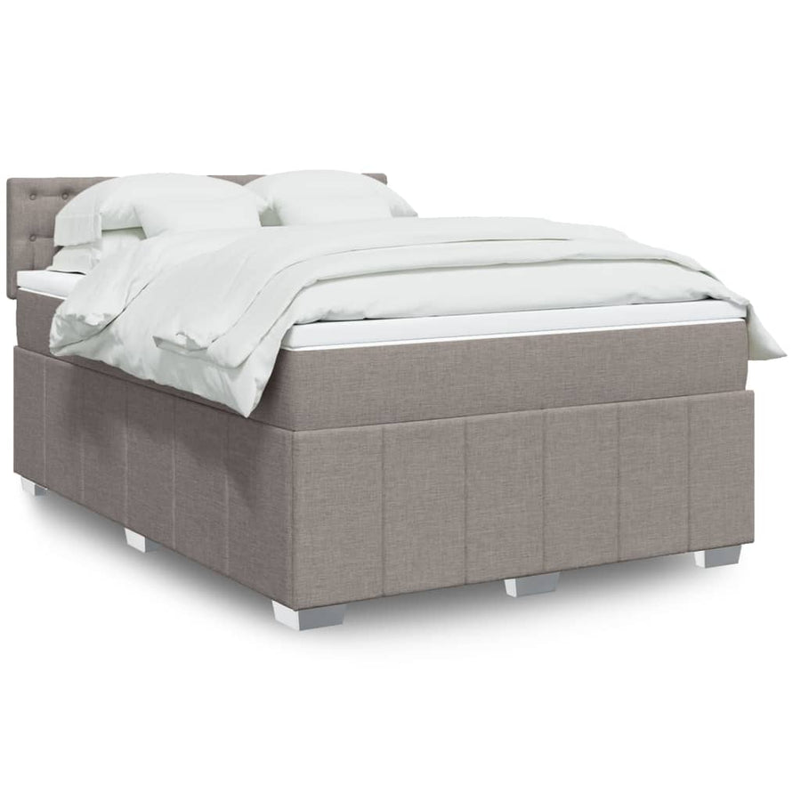 Boxspring met matras stof taupe 140x190 cm