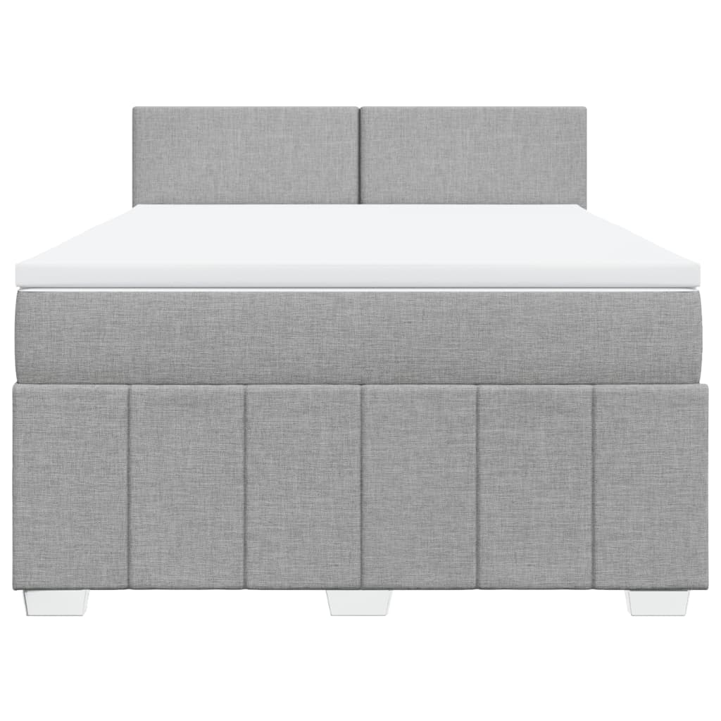 Boxspring met matras stof lichtgrijs 140x200 cm