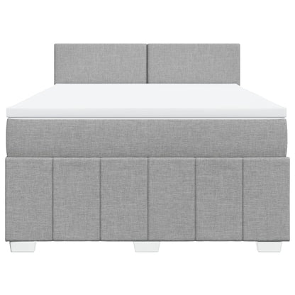 Boxspring met matras stof lichtgrijs 140x200 cm