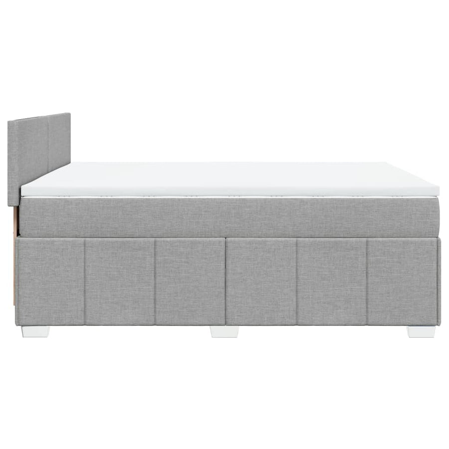 Boxspring met matras stof lichtgrijs 140x200 cm