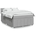 Box spring with light grey fabric mattress 140x200 cm