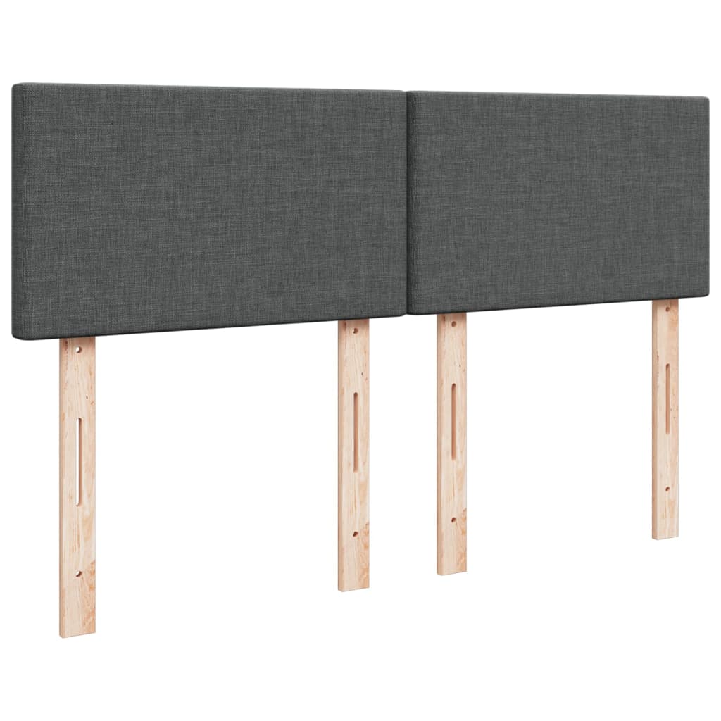 Boxspring met matras stof donkergrijs 140x200 cm