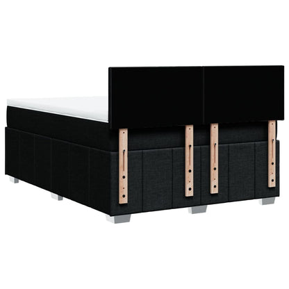Boxspring met matras stof zwart 140x200 cm