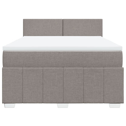 Boxspring met matras stof taupe 140x200 cm