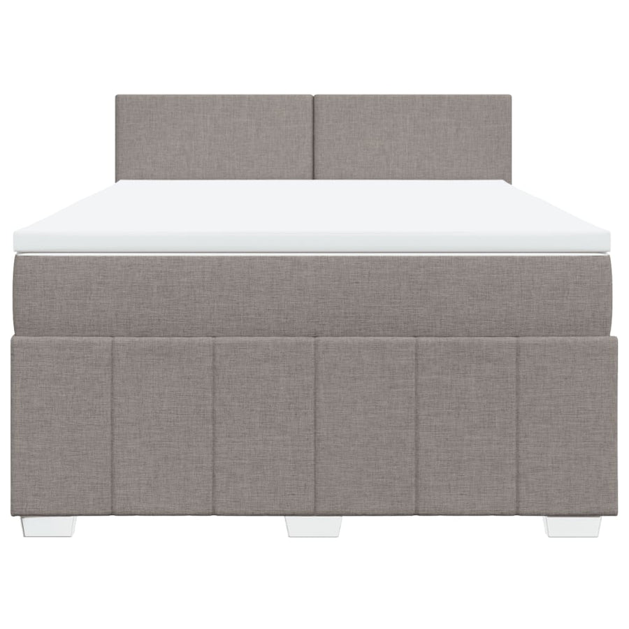 Boxspring met matras stof taupe 140x200 cm