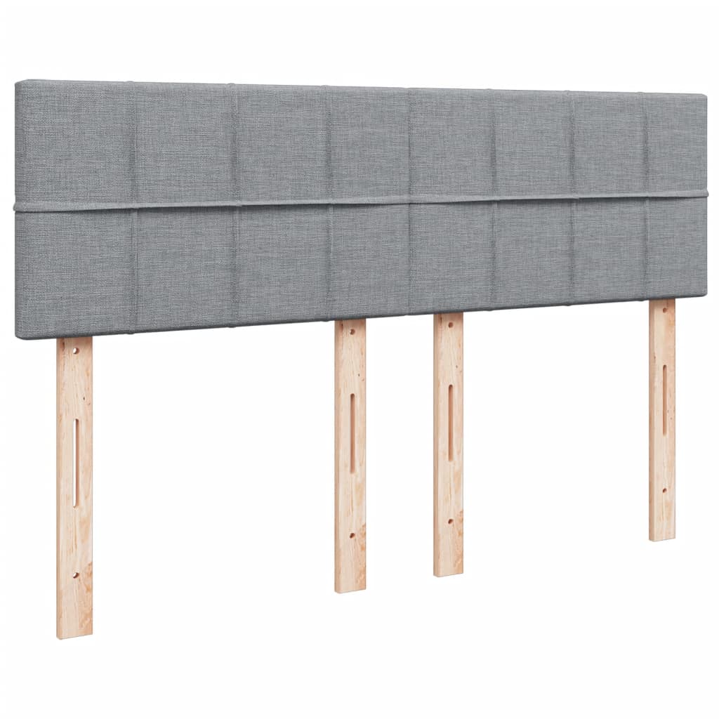 Boxspring met matras stof lichtgrijs 140x200 cm
