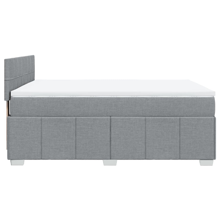 Boxspring met matras stof lichtgrijs 140x200 cm