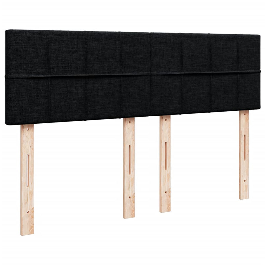 Boxspring met matras stof zwart 140x200 cm