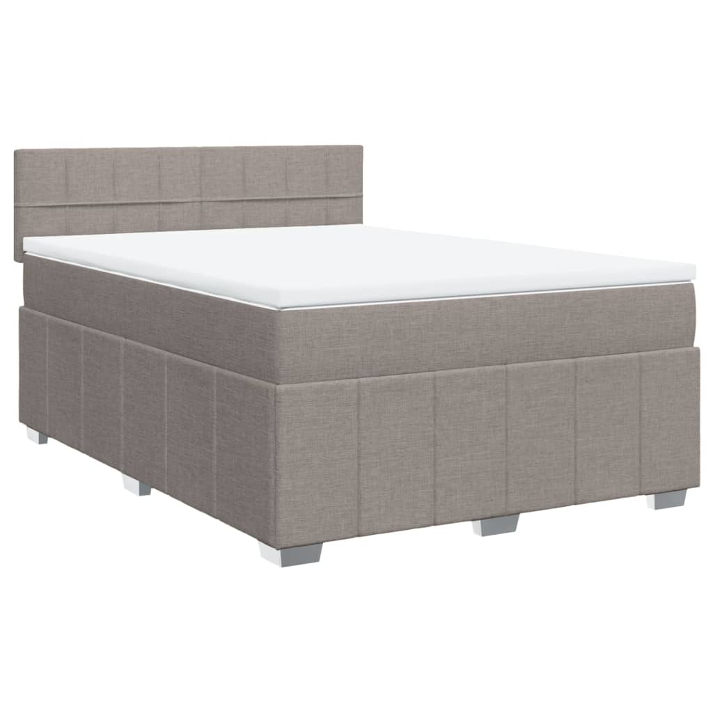 Boxspring met matras stof taupe 140x200 cm