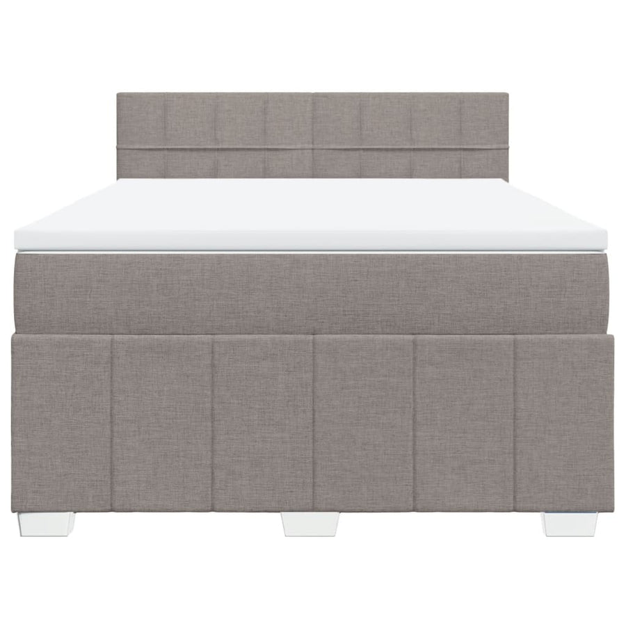 Boxspring met matras stof taupe 140x200 cm