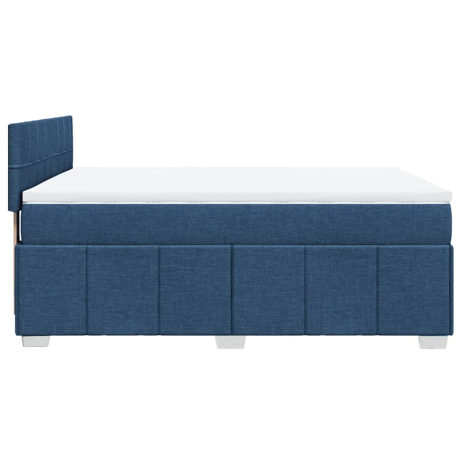 Boxspring met matras stof blauw 140x200 cm