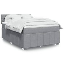 Boxspring met matras stof lichtgrijs 140x200 cm