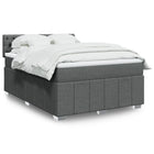 Boxspring 140x200 cm donkergrijs met matras