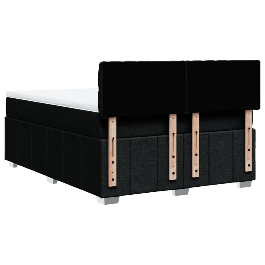 Boxspring met matras stof zwart 140x200 cm