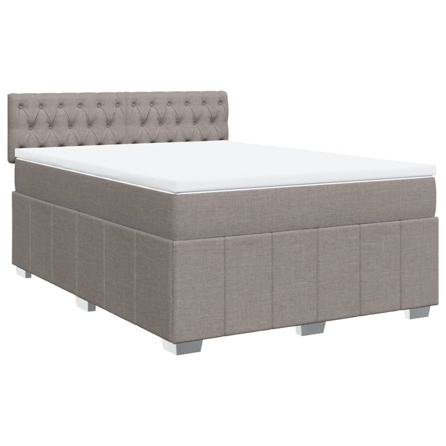 Boxspring met matras stof taupe 140x200 cm