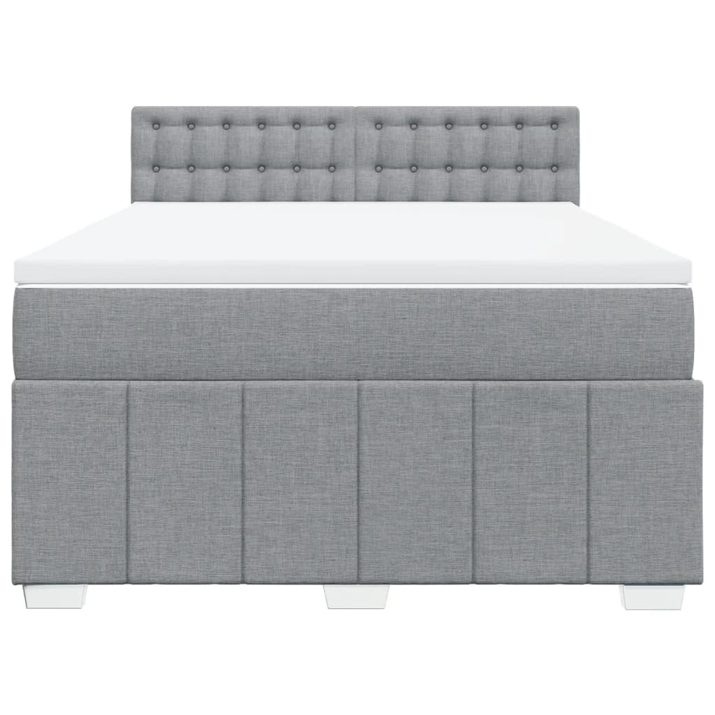 Boxspring met matras stof lichtgrijs 140x200 cm