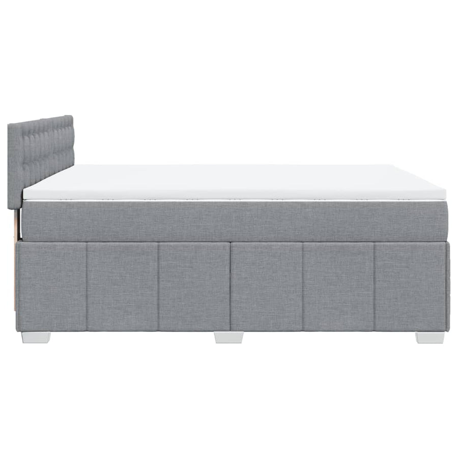 Boxspring met matras stof lichtgrijs 140x200 cm