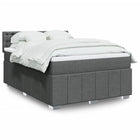 Boxspring met matras 140x200 cm donkergrijs