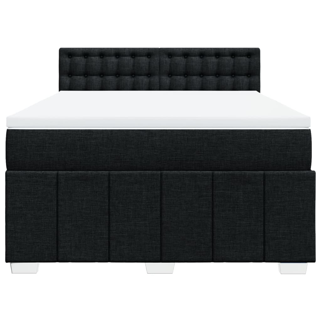 Boxspring met matras stof zwart 140x200 cm