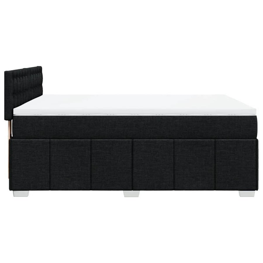 Boxspring met matras stof zwart 140x200 cm